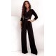 Salopeta eleganta, evazata, neagra, cu maneca trei sferturi, KatrinW Salopeta eleganta, evazata, neagra, cu maneca trei sferturi, KatrinW 2 - jojofashion.ro