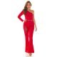 Salopeta eleganta evazata, rosie, cu o maneca lunga, Koralia Salopeta eleganta evazata, rosie, cu o maneca lunga, Koralia 4 - jojofashion.ro