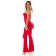 Salopeta eleganta evazata, rosie, cu o maneca lunga, Koralia Salopeta eleganta evazata, rosie, cu o maneca lunga, Koralia 6 - jojofashion.ro