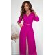 Salopeta eleganta, evazata, roz magenta, cu maneca trei sferturi, KatrinW Salopeta eleganta, evazata, roz magenta, cu maneca trei sferturi, KatrinW 4 - jojofashion.ro