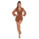 Salopeta dama eleganta maro scurta cu maneci din tul Debora 6 - jojofashion.ro