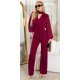 Salopeta evazata burgundy cu maneca lunga Seraya 2 - jojofashion.ro