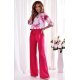 Salopeta femei eleganta evazata, roz, cu flori pe bust, Latoya Salopeta femei eleganta evazata, roz, cu flori pe bust, Latoya 2 - jojofashion.ro