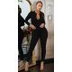 Salopeta mulata neagra, elastica, catsuit, cu fermoar, Rossella Salopeta mulata neagra, elastica, catsuit, cu fermoar, Rossella 2 - jojofashion.ro
