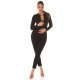 Salopeta mulata neagra, elastica, catsuit, cu fermoar, Rossella Salopeta mulata neagra, elastica, catsuit, cu fermoar, Rossella 6 - jojofashion.ro