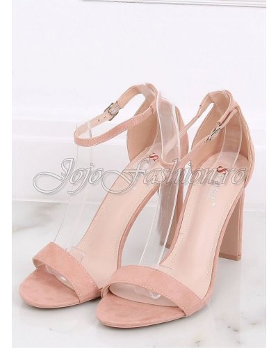 Sandale dama elegante roz cu toc inalt Ana