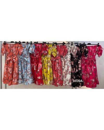 Rochie de vara scurta rosie cu flori in clos Pinky Rochii rosii, Rochie de vara scurta rosie cu flori in clos Pinky - jojofashion.ro
