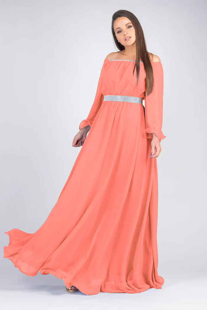 rochie roz scurta eleganta Rochie eleganta lunga, din voal roz somon, vaporoasa, Cinderella