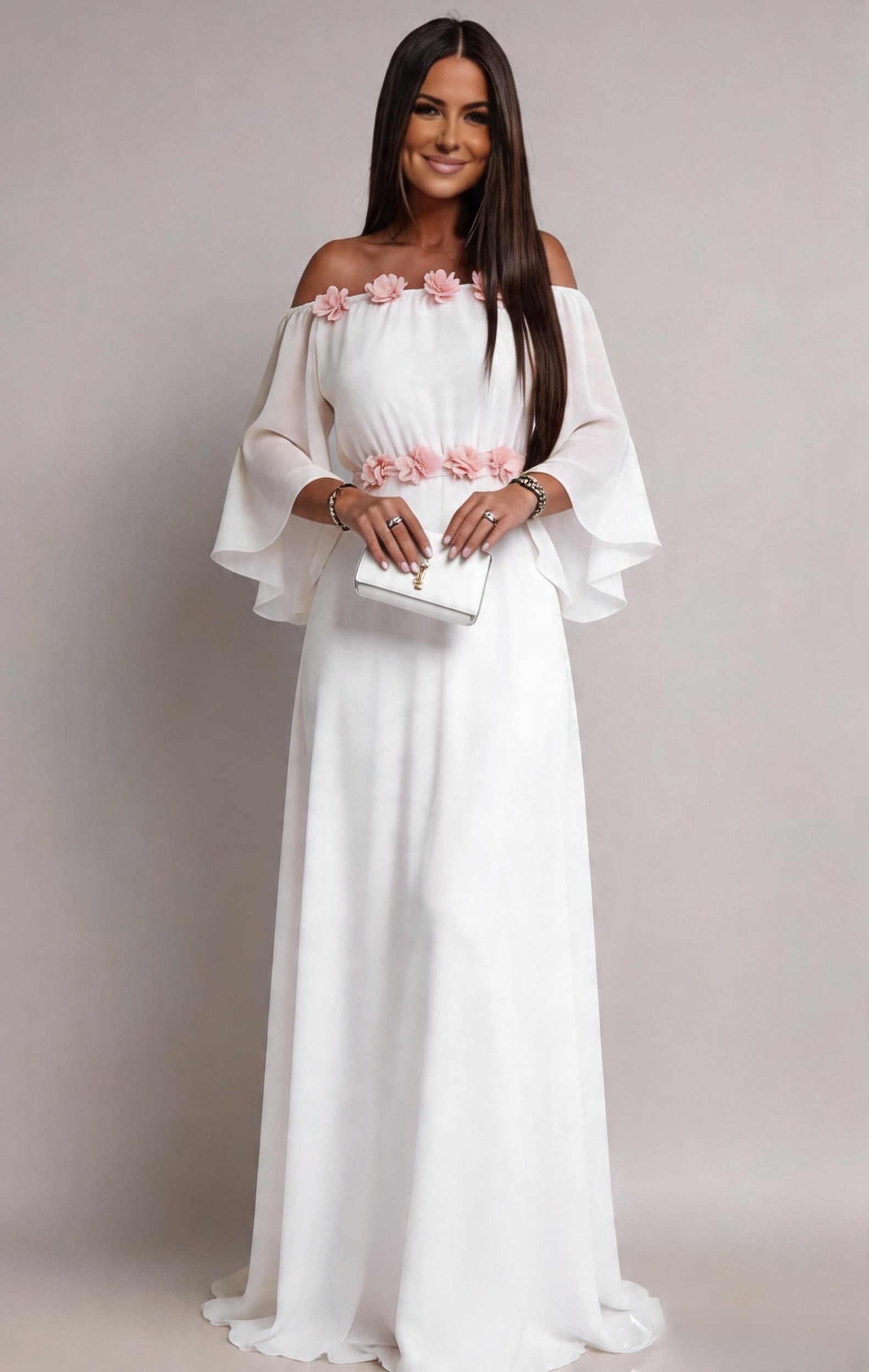 rochie roz scurta eleganta Rochie cununie civila alba lunga din voal cu flori roz vaporoasa AngelD